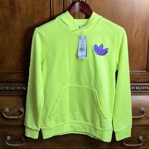 ADIDAS HOODIE SWEATSHIRT ORIGINAL  PULSE YELLOW SIZE L kids size